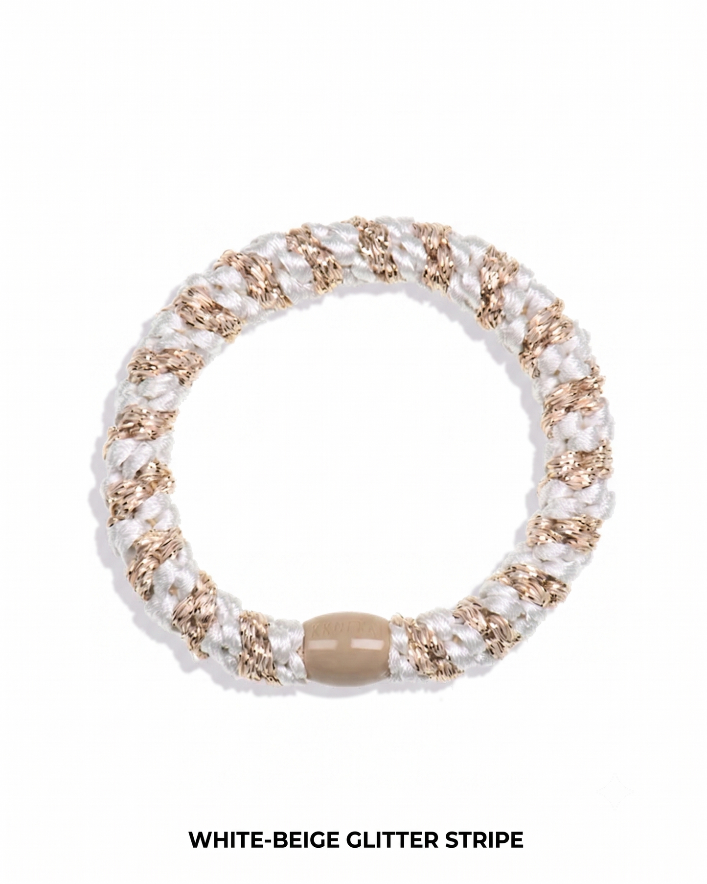 WHITE-BEIGE GLITTER STRIPE