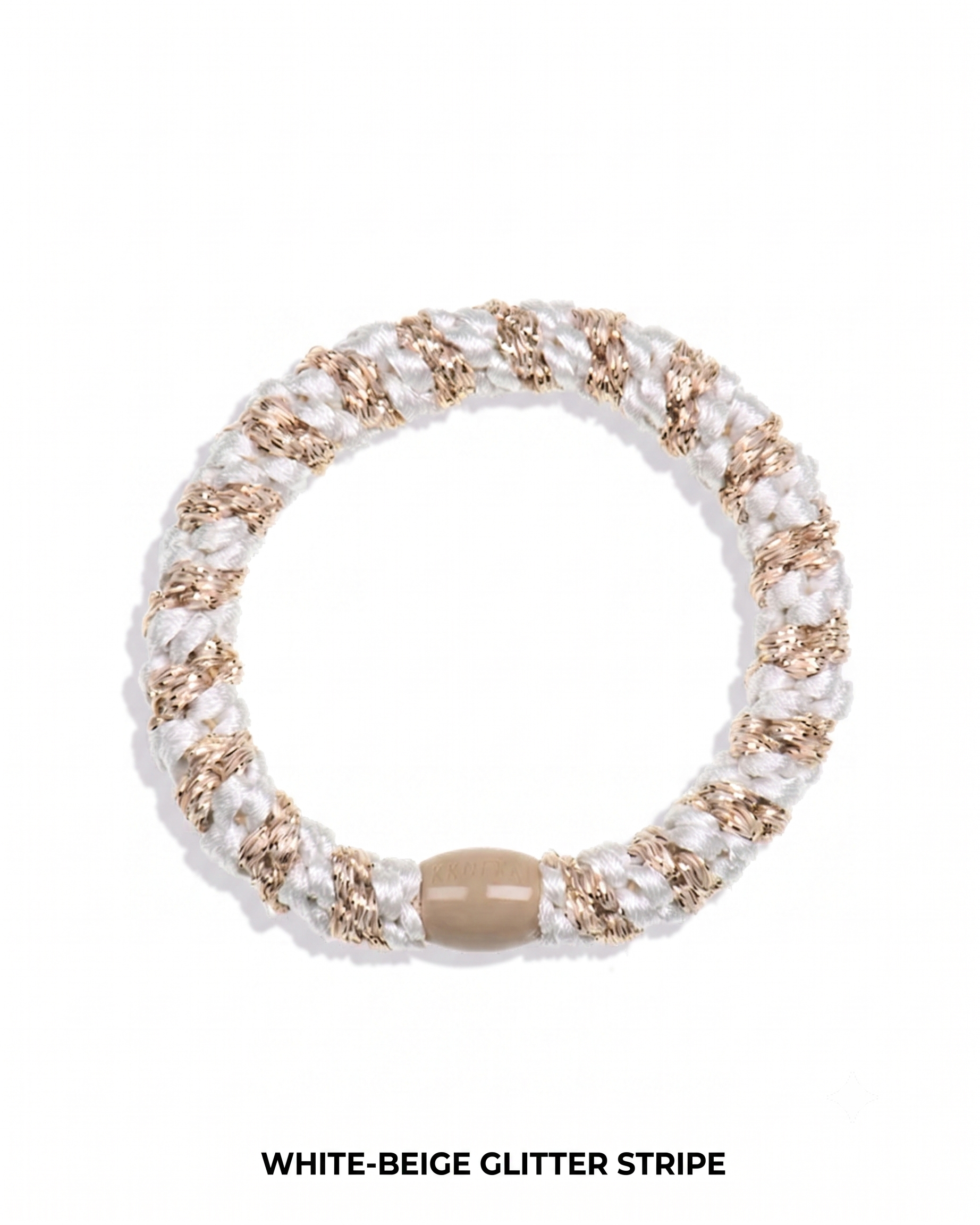 WHITE-BEIGE GLITTER STRIPE