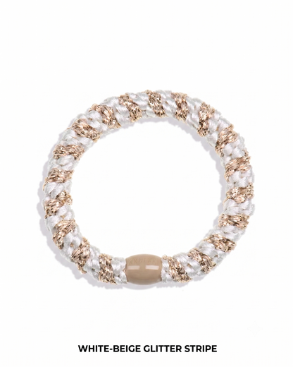 WHITE-BEIGE GLITTER STRIPE